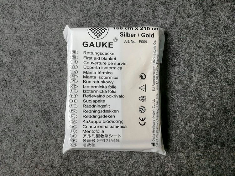 Rettungsdecke silber/gold, 160 cm x 210 cm