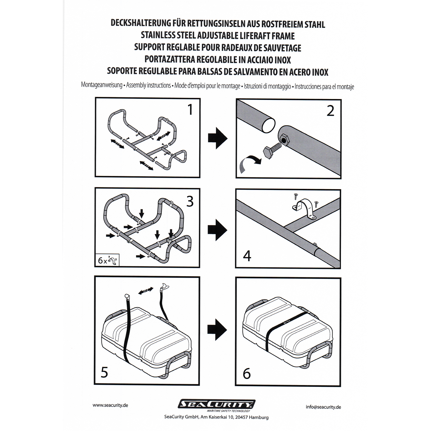 Deckshalterung für Rettungsinsel-Container von SeaCurity GmbH