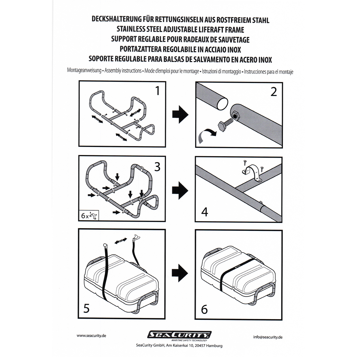 Deckshalterung Universal für Rettungsinsel-Container von SeaCurity GmbH